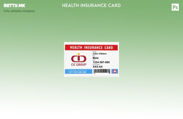 Модерен стил на шаблон за картичка за здравствено осигурување во Јужен Судан